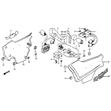 SIDE COVER + RECTIFIER + SPARK UNIT