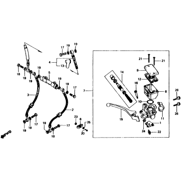 FRONT BRAKE MASTER CYLINDER 81-82