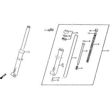 FRONT SHOCK ABSORBER 83-85