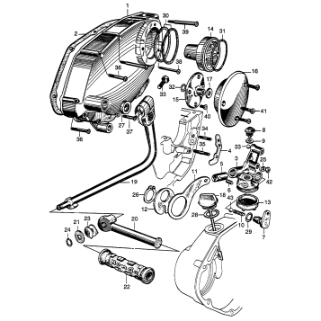 OIL PUMP + FILTER + RIGHT CRANKCASE COVER