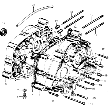 RIGHT CRANKCASE + LEFT CRANKCASE