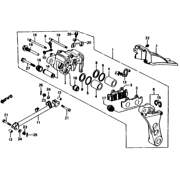 REAR BRAKE CALIPER 81-82