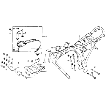 FRAME + IGNITION COIL
