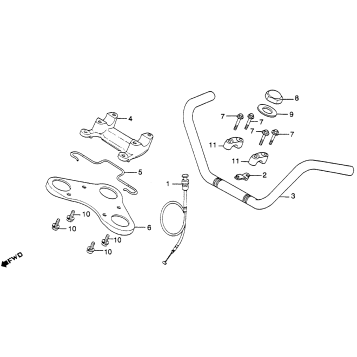 CM450E HANDLEBAR + TOP BRIDGE