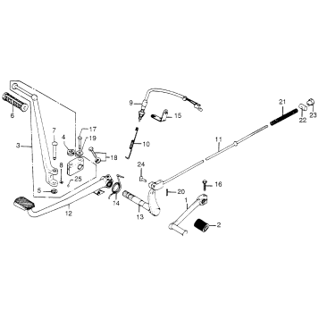 BRAKE PEDAL + CHANGE PEDAL + KICK STARTER ARM