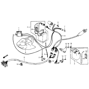 WIRE HARNESS + BATTERY + IGNITION COIL 79-80