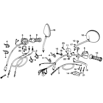 HANDLE LEVER + SWITCH MIRROR