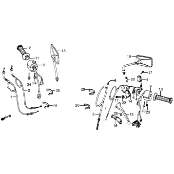 CONTROL LEVERS + SWITCHES + CABLES