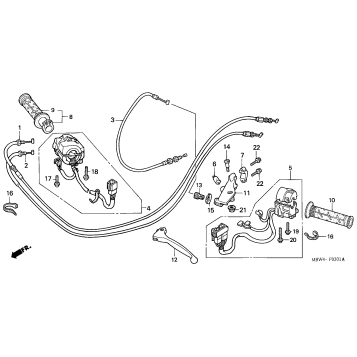 HANDLE LEVER + SWITCH + CABLE ('01-'06)