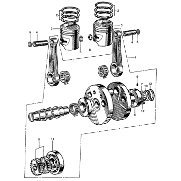 CRANKSHAFT + PISTON