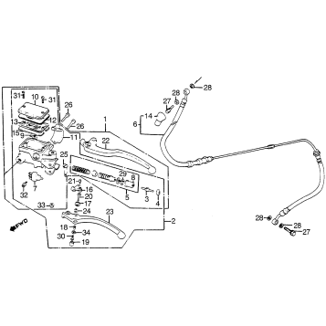 CLUTCH MASTER CYLINDER + CLUTCH CONTROL LEVER