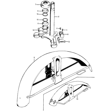 STEERING STEM + FRONT FENDER