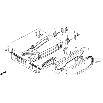 SWINGARM + CHAIN GUARD