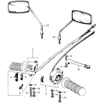 HORN + TURN SIGNAL SWITCH + MIRRORS