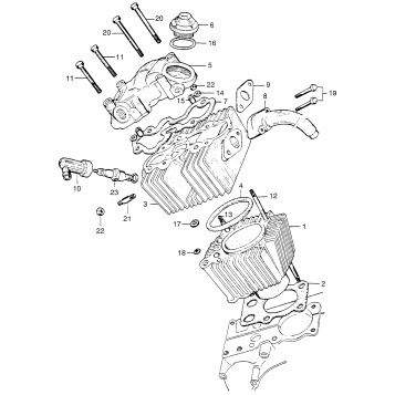CYLINDER + CYLINDER HEAD + SPARK PLUG
