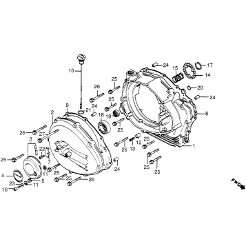 CM400A RIGHT CRANKCASE COVER + TORQUE CONVERTER CASE