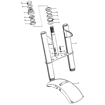 FRONT FORK I + FRONT FENDER