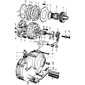CLUTCH + RIGHT CRANKCASE COVER