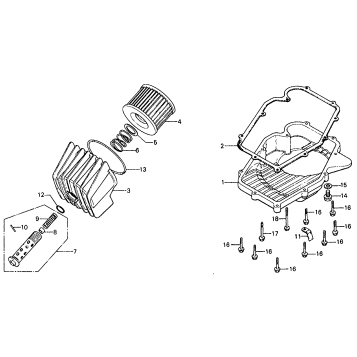OIL FILTER + OIL PAN