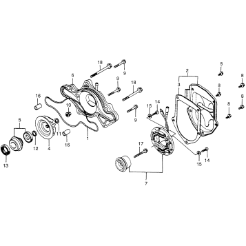 WATER PUMP + C.D.I. PULSER