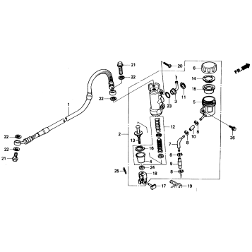 REAR BRAKE MASTER CYLINDER 90-91