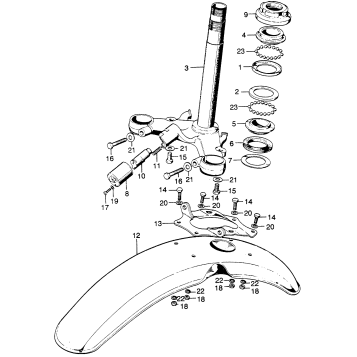 STEERING STEM + FRONT FENDER