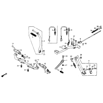 BRAKE PEDAL + GEARSHIFT PEDAL + SIDE STAND