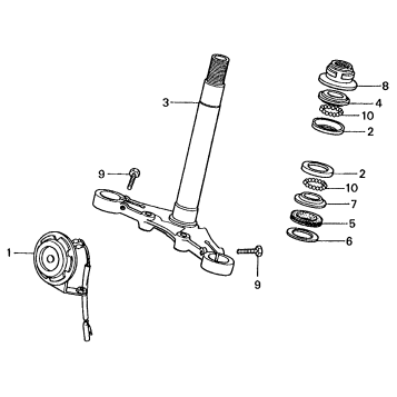 STEERING STEM + HORN