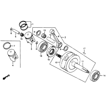 CRANKSHAFT + PISTON 80-82