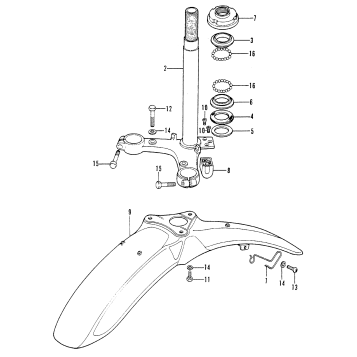 STEERING STEM + FRONT FENDER K1