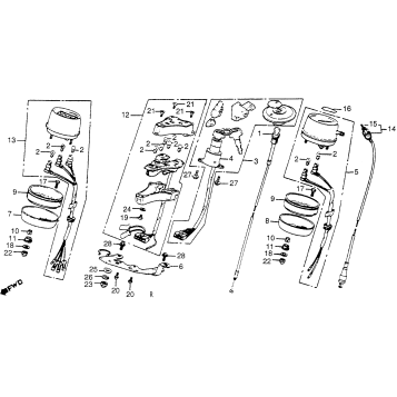 CM400A KEY SET + SPEEDOMETER + TACHOMETER 79-81