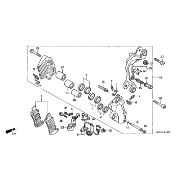 LEFT FRONT BRAKE CALIPER (ST1100A)