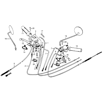 HANDLE LEVER + SWITCH + CABLE 79-80