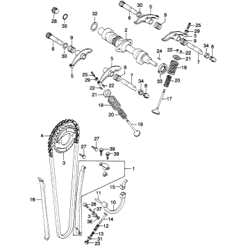 CAMSHAFT + VALVE + TENSIONER