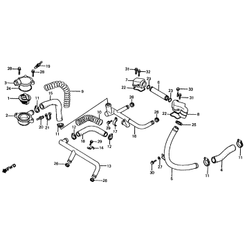 WATER PIPE + THERMOSTAT