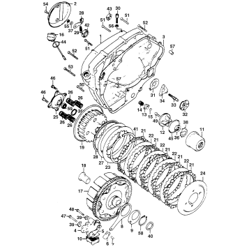 RIGHT CRANKCASE COVER + CLUTCH