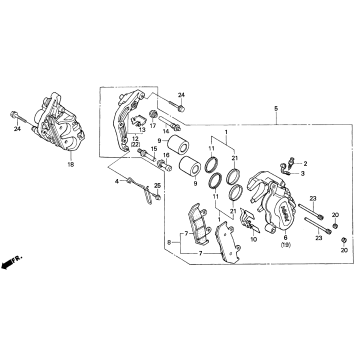 F2 FRONT BRAKE CALIPER 91-94