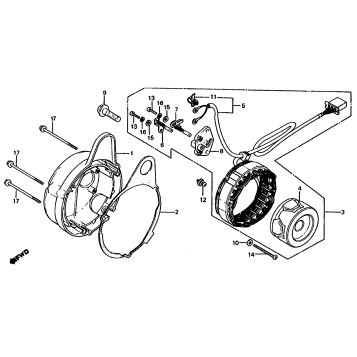 ALTERNATOR COVER + ALTERNATOR
