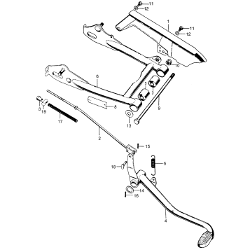 CHAIN CASE + REAR BRAKE + SWINGARM