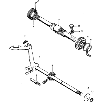GEARSHIFT SPINDLE + KICK STARTER SPINDLE