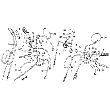 CONTROL LEVERS + SWITCH + CABLES