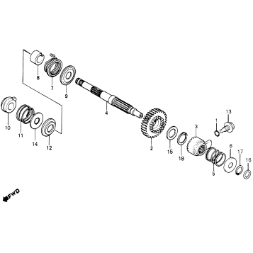 KICK STARTER SPINDLE