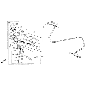 CLUTCH MASTER CYLINDER + CLUTCH CONTROL LEVER