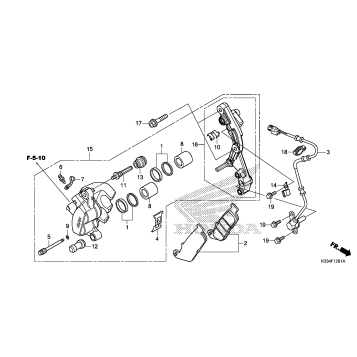 FRONT BRAKE CALIPER (ABS)