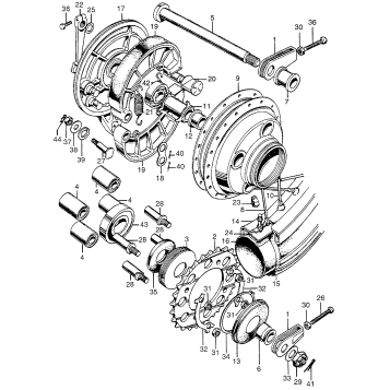 REAR WHEEL + REAR BRAKE