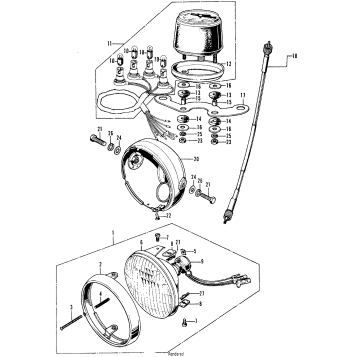 HEADLIGHT + SPEEDOMETER K1-K3