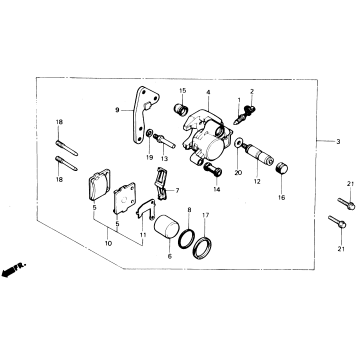 FR.BRAKE CALIPER 86-89