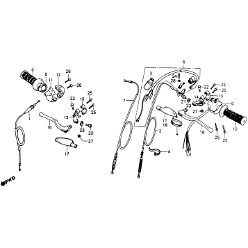CONTROL LEVERS + SWITCHES + CABLES