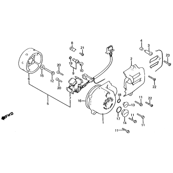 LEFT CRANKCASE COVER + ALTERNATOR