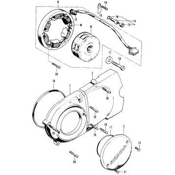 LEFT CRANKCASE COVER + ALTERNATOR